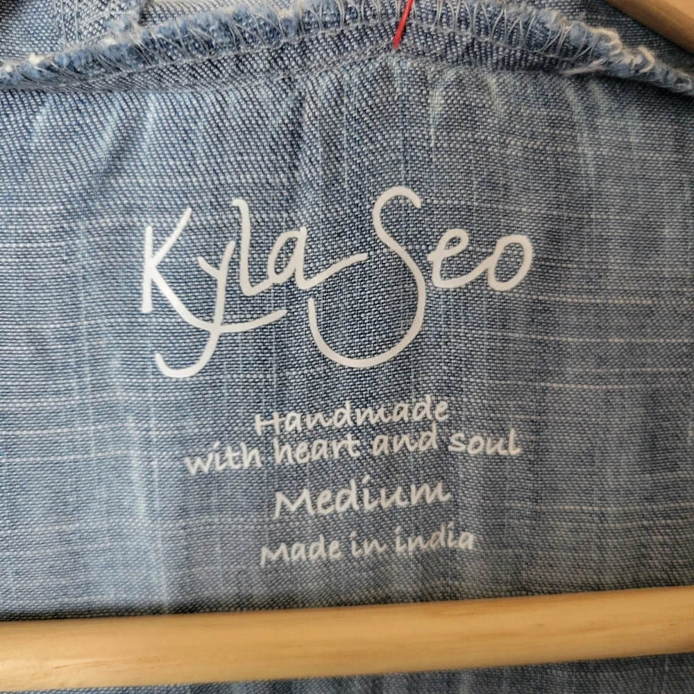 ANTHROPOLOGIE KYLA SEO Chambray Hooded Pull Over - Picture 7 of 7